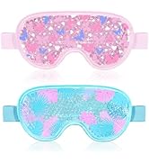2PCS Cooling Eye Mask Gel Eye Mask, Reusable Hot Cold Therapy cold eye mask for Post Surgery, Puf...