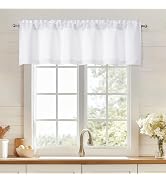OWENIE White Valances for Windows, Light Filtering Small Kitchen Curtains Valance for Bedroom/Liv...