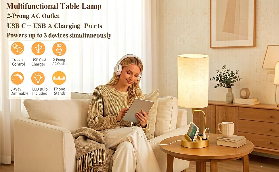 touch control usb table lamp dimmable desk lamp nightstand lamp bedside lamp for bedroom