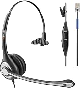 Wantek Phone Headset with Microphone Noise Cancelling & Mute Switch, RJ9 Telephone Headsets Compa...