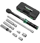 LLAVETOR 9Pcs Spark Plug Wrench Set 3/8" 5-45Ft.lb Torque Wrench with Universal Spark Plug Socket...