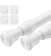 AIZESI Spring Tension Curtain Rods Short Tension Rod (White, 28" to 41"-2Pcs)