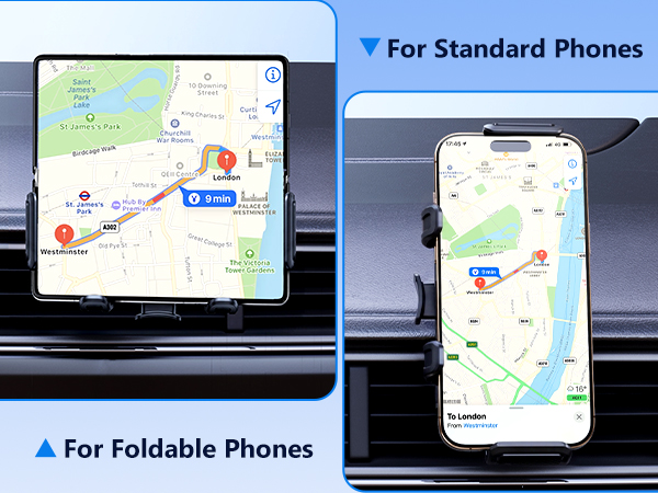 xuenair z fold car mount is compatible for 4.7"-10.2" of foldable and standard cellphones