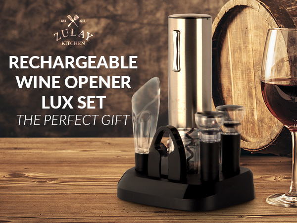 Rechargeable wine opener 5 piece gift set