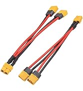 ELFCULB 2pcs XT60 Y Splitter,12AWG XT60 Parallel Battery Connector Cable for Quadcopter RC Car(15...