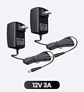 UL Listed 2PCS 12V 3A 3000mA 6ft Power Supply Adapter, 36W 2.5A 2A 1.5A 1A 0.8A 0.5A AC/DC Switch...