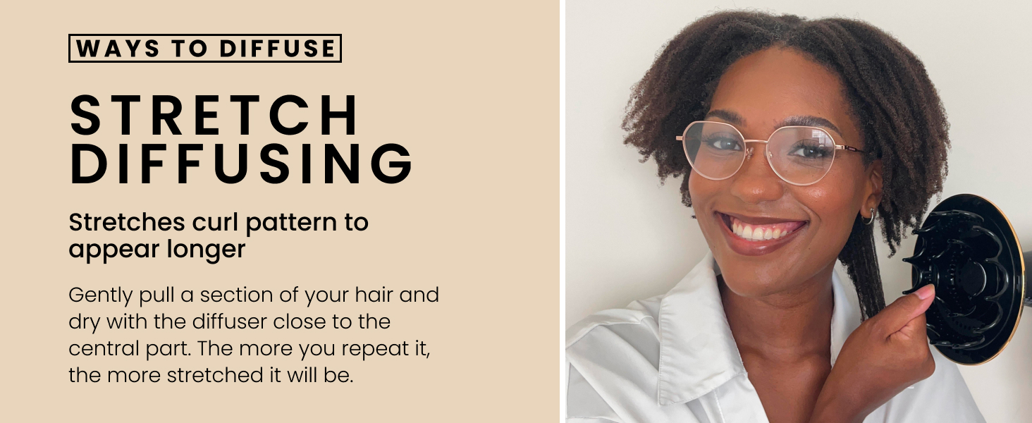 Stretch diffusing: stretches curl pattern to appear longer