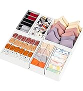 6 Pack Sock Underwear Drawer Organizer Dividers, 58 Cell Foldable Fabric Dresser Closet Organizer...