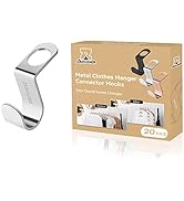 ZEDODIER Metal Clothes Hanger Connector Hooks, 20 Pack Super Sturdy Hanger Extender Hooks, Effici...