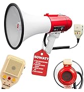 5 CORE Megaphone Bull Horn 60W Loud Siren Noise Maker Professional Bullhorn Speaker Rechargeable ...