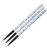 3 Pcs Blue Professional Nail Art Liner Brush Set,Nail Art Liner Brushes Supplies UV Gel Painting ...