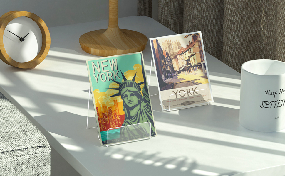 Acrylic Book Display Stand Clear Easel with Ledge Tablet Holder for Displaying Books
