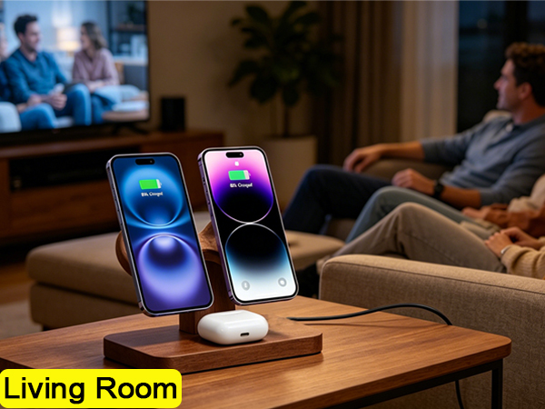 dual phone charging station dual magsafe charger stand 2 phone wireless charging station apple