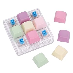 These macaron keycaps are removable so you can change them to your favorite color match.