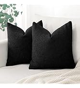 OTOSTAR Pack of 2 Textured Boucle Throw Pillow Covers Square Pillow Cases Cozy Soft Decorative Co...