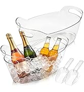 Cheardia 2 Pack Ice Bucket, 6.5 L Plastic Champagne Cooler for Cocktail Bar, Portable Drink Bucke...