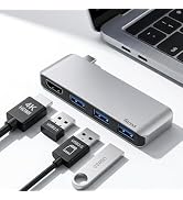 Tmiyas USB C Hub HDMI 4 in 1 for MacBook, USB C to HDMI Multiport Adapter with 4K HDMI, 3 USB 3.0...