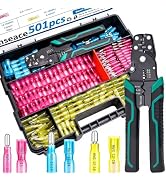 smseace 501PCS Heat Shrink Bullet Connectors with Crimping Tool 22-10AWG Waterproof Bullet connec...