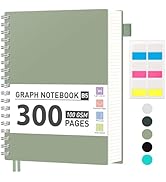 AHGXG Graph Paper Notebook, 300 Pages Spiral Notebook Journal 7.6" x 10", B5 Large Grid Paper Not...
