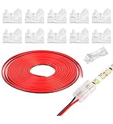 2Pin LED Strip Connectors 8mm Solderless 10 Pcs with 16.4ft Extension Cable 2 Conductor for Water...