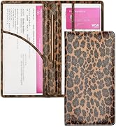 Yarnic Leopard Car Registration and Insurance Holder, Car Document Holder with Magnetic Closure, ...