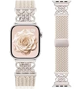 Braided Stretchy Band Compatible with Apple Watch Bands for Women 38mm 40mm 41mm 42mm 44mm 45mm 4...