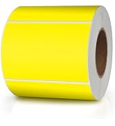 Meitaat Yellow Rectangle Stickers 3 x 2 Inch Color Coding Labels Vinyl Roll Self-Adhesive Waterpr...