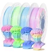 RAMBERY Matte Rainbow PLA Filament Multicolour 3D Printer Filament Bundle Fast Color Change Matte...