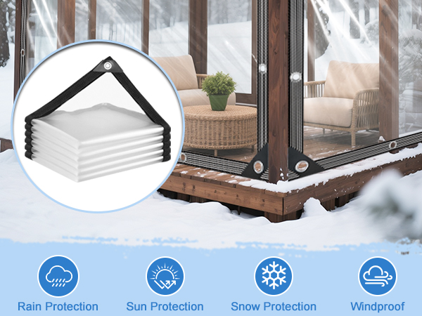 Transparent Tarpaulin with Grommets