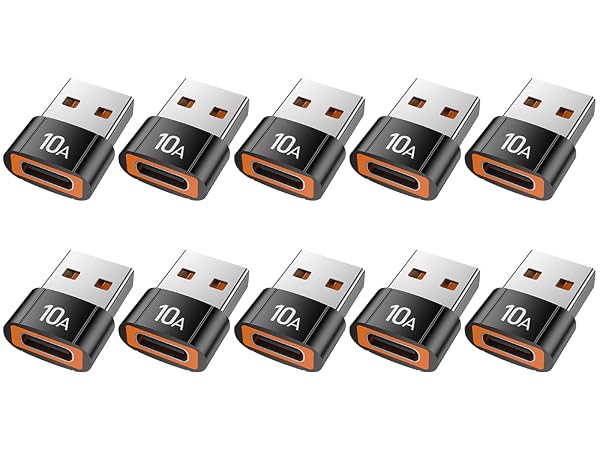 Similar grid layout to Image 6, showing same USB adapter devices in repeated pattern with silver/orange and black/orange variations.