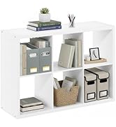 BALEINE Book Shelf, 1.2" Extra Thick Frame Bookshelf, Reversible 6-Cube Storage Organizer with Op...