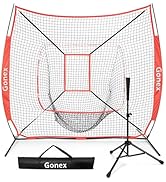 Gonex 7' x 7' Baseball Softball Practice Net Set with Batting Tee for Hitting and Pitching Battin...
