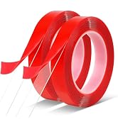 TZWXHDM 2 Rolls Double Sided Tape, Clear Adhesive Waterproof Foam Tape, Heat Resistant High Adhes...