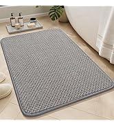 AMOAMI Chenille Bath Mat Super Absorbent Bathroom Mat Quick Dry Bath Mats for Bathroom Rubber Bac...