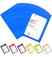 100 Pieces Resealable Mylar Bags with Ziplock and Clear Window Smell Proof Bags Packaging Bags Fo...