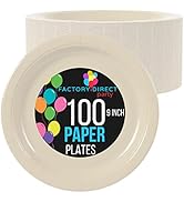 Exquisite Ivory Paper Plates 9 Inch 100 Count - Ivory 9 Inch Paper Plates - Bulk Paper Plates Ivo...