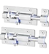 FATLODA 2 Pack Barrel Bolt Latch, 3 Inches Slide Latch Lock, Thickened Stainless Steel Sliding Lo...