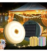 MGYIF Solar Camping String Lights with 180 LEDs, 33 FT Outdoor Fairy String Lights with 13 Lighti...