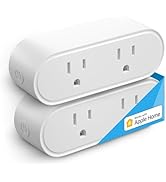 meross WiFi Dual Smart Plug, Smart Outlet Supports Apple HomeKit, Siri, Alexa & SmartThings, Voic...