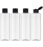 LISAPACK 8.3oz Travel Bottles with Flip Cap (4 Pcs) Empty Dispenser Container for Travel Size Cos...