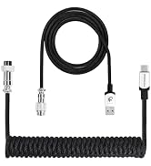 LexonElec Spiral Type-C to USB A Gaming Mechanical Keyboard Cable, Detachable Metal Aviator Fiber...