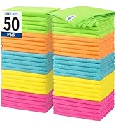 FIXSMITH Microfiber Cleaning Cloth, 50 Pack Cleaning Rags, Cleaning Towels for Housekeeping, Kitc...