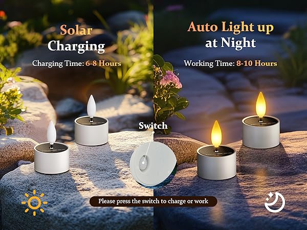 small bulk solar powered LED tealight candles