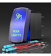 Rock Lights Rocker Switch 5Pin Laser On/Off LED Light 20A/12V 10A/24V Switch Jumper Wires Set for...