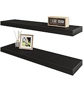 BAMEOS Floating Shelf ,Wall Shelf,Decor Wall Mounted Shelves ,Hanging Shelf Set L24xW6 for Bathro...
