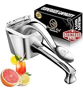 Stainless Steel Lemon Squeezer, Heavy-Duty Orange Juicer, Durable Hand Press Citrus Juicer, Porta...