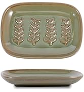HighHerz Aesthetic Ceramic Soap Dish for Shower, Soap Holder with Raised Relief, Shower Soap Dish...