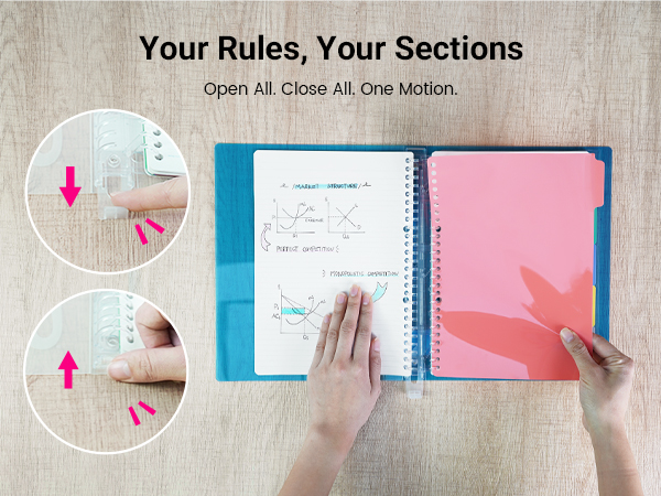 notebook with divider