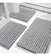 Yimobra Bathroom Rug Set 3 Piece, Extra Soft Absorbent Chenille Toilet Mat with U-Shaped Rug, Flu...
