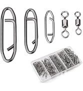 220Pcs Stainless Steel Fishing Power Speed Clips - S:50p M:40p L:30p 4#50p 6#50p, Heavy Duty Rota...